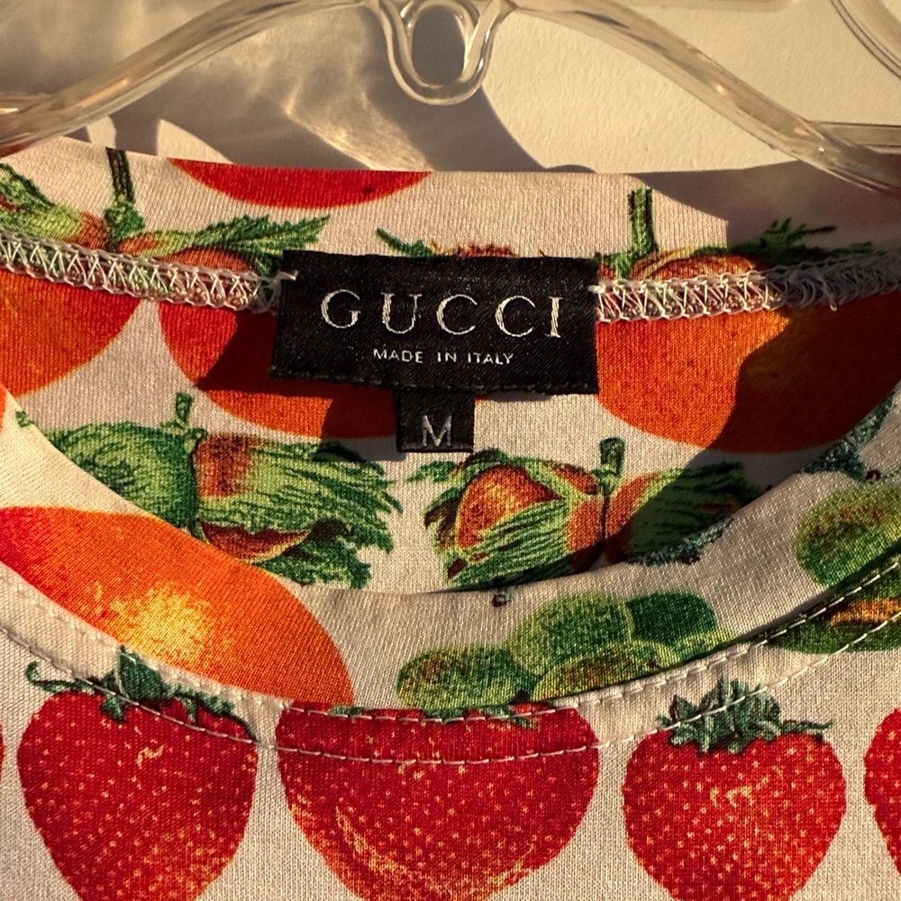 Gucci vintage Tom Ford Era s/s 1996 Fruit Print Tee size M - Picture 2 of 7